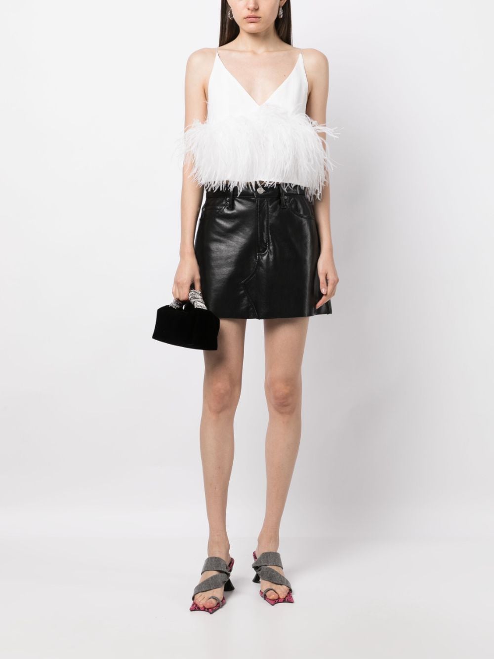 Shop 16arlington Poppy Feather-detailing Top In White