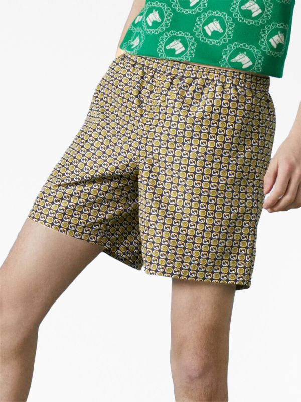 Gucci GG Nylon Jacquard Swim Shorts, Size 50 It, Green, Ready-to-wear