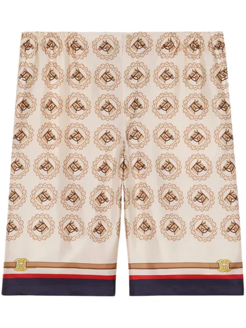 Gucci bermudas de seda con estampado gráfico 