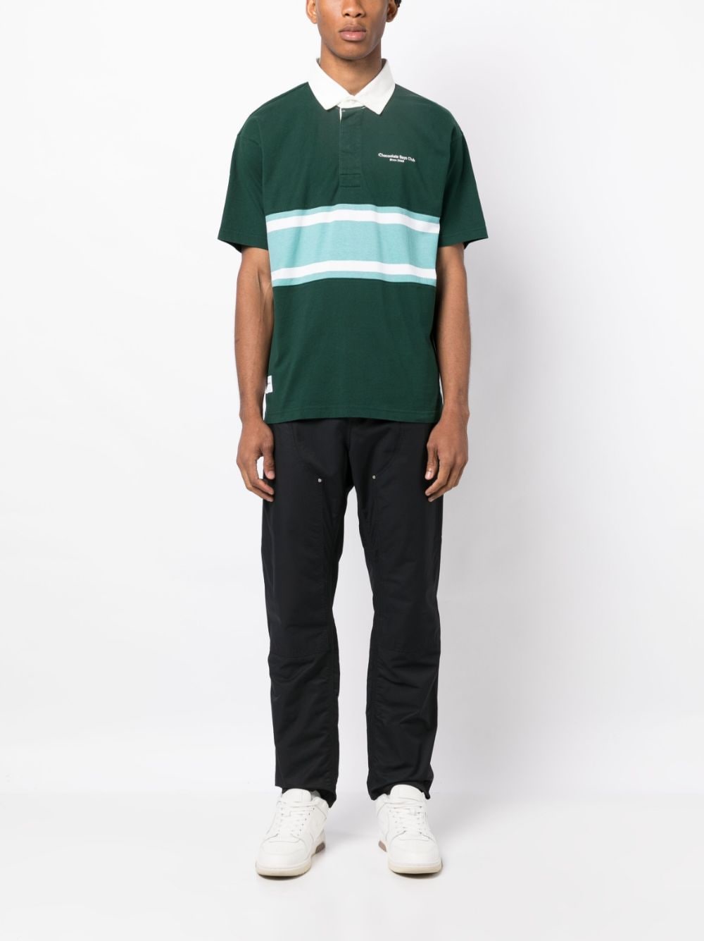 CHOCOOLATE stripe-detail polo shirt - Groen