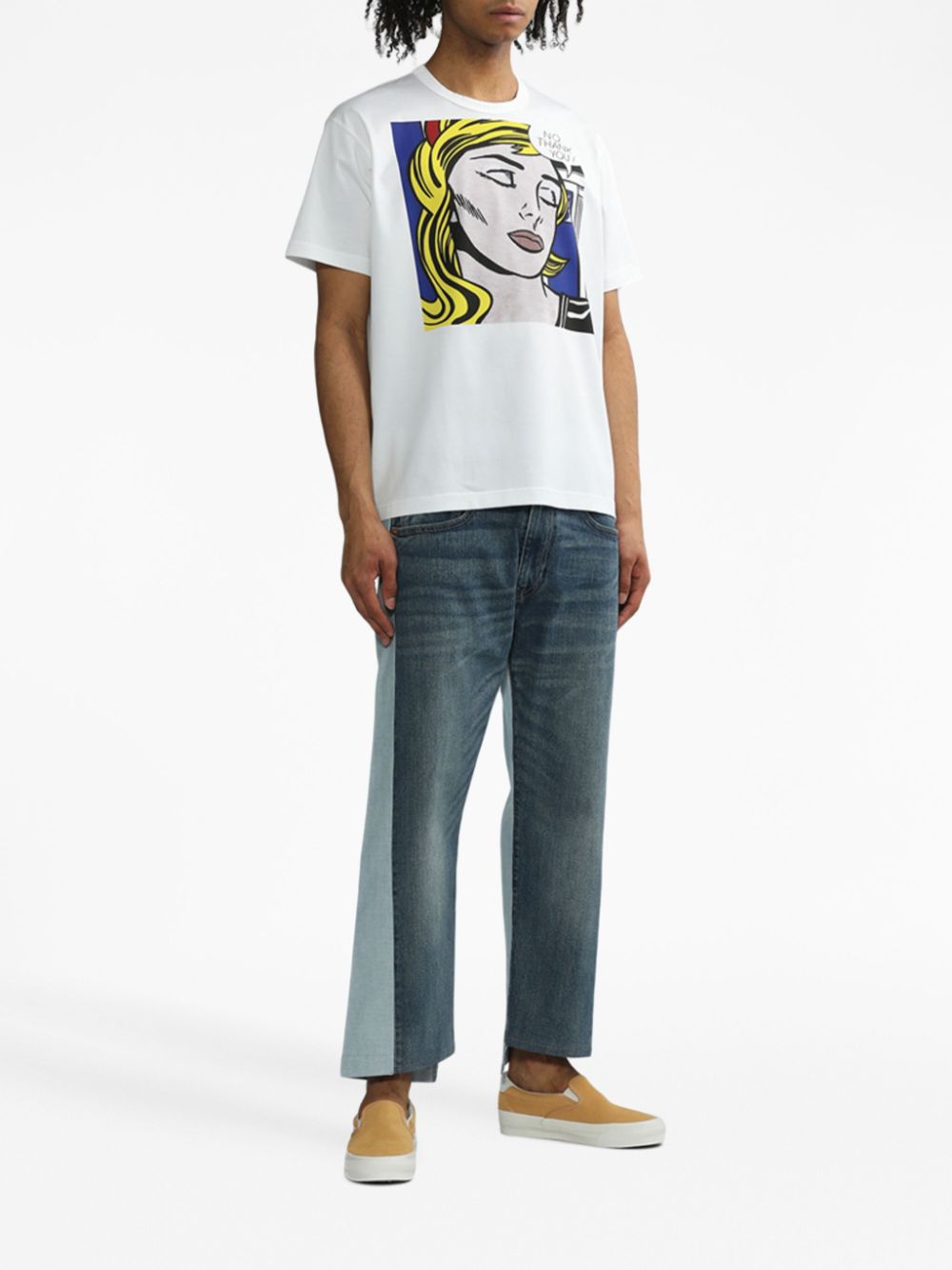 Junya Watanabe Roy Lichtenstein-print cotton T-shirt - Wit