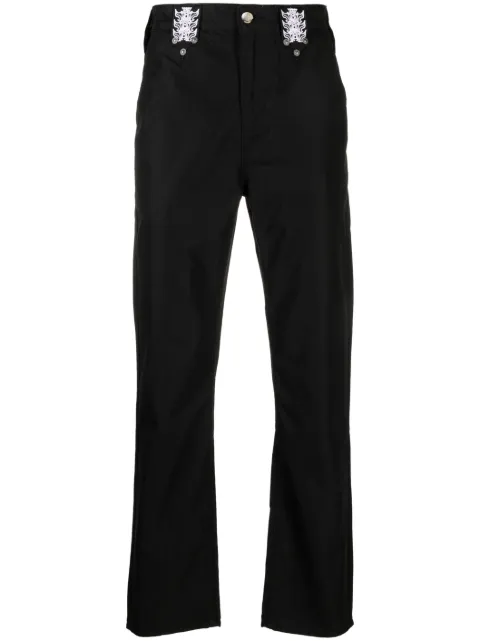 Youths In Balaclava embroidered-motif straight-leg trousers
