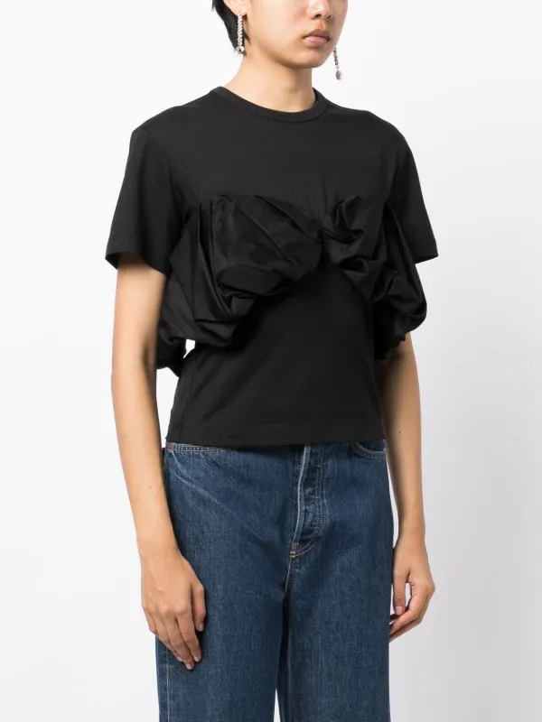 【コンビニ受取対応商品】 JNBY Ruffled short-sleeve T-shirt | Black | FARFETCH トップス