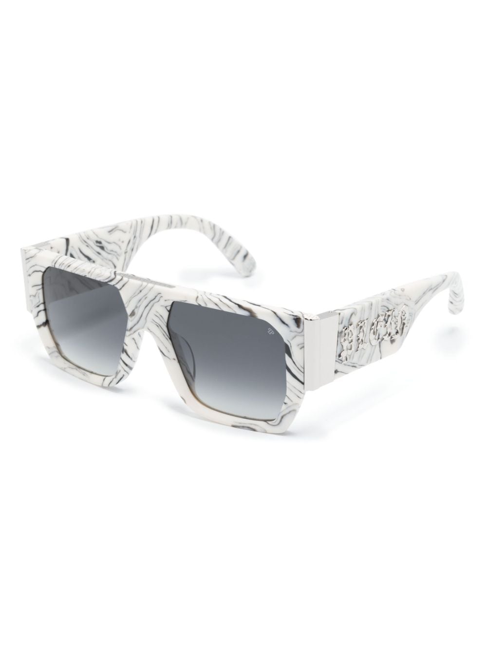 Philipp Plein Eyewear Zonnebril met rechthoekig montuur - Wit