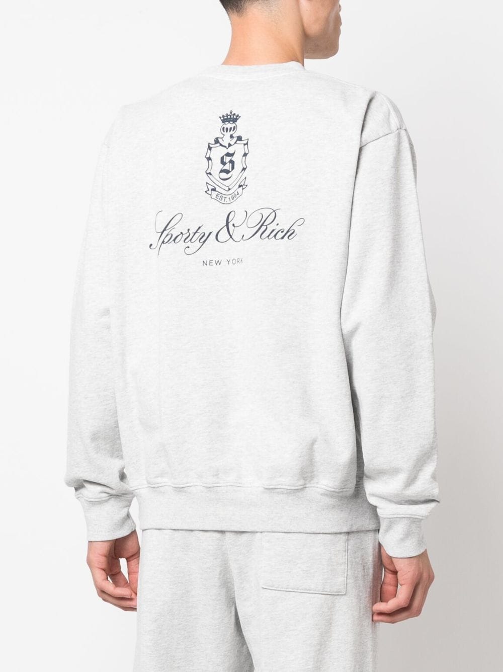 Sporty And Rich Vendome Logo-print Sweatshirt In Grey | ModeSens