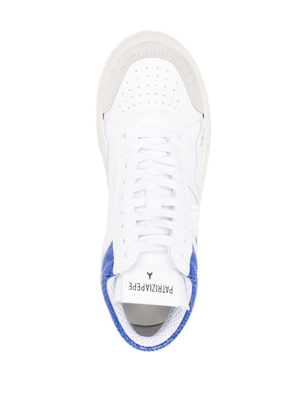 Shop Patrizia Pepe Leather High-top Sneakers In White