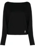 Patrizia Pepe semi-sheer long-sleeve sweatshirt - Black