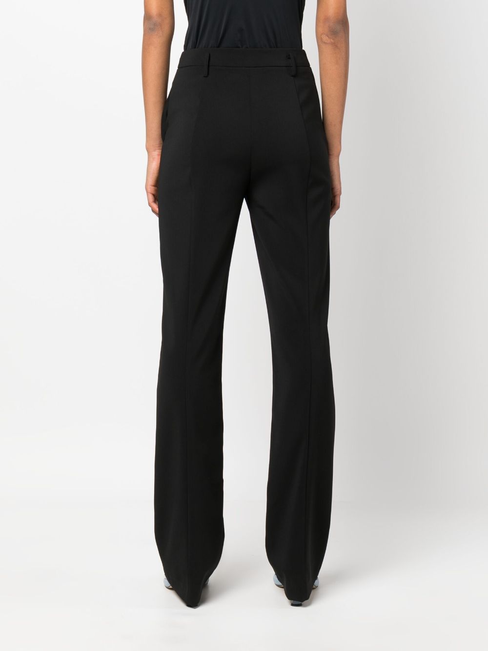 Shop Patrizia Pepe Essential Tailored Straight-leg Trousers In Black