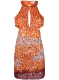 Patrizia Pepe sequin-embellished tulle mini dress - Orange