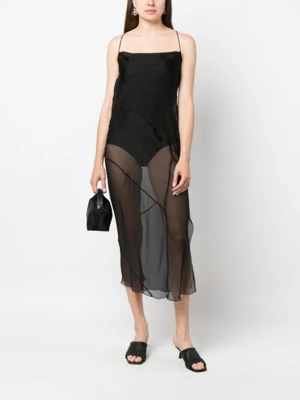 Patrizia Pepe Sheer Silk Slip Dress - Farfetch