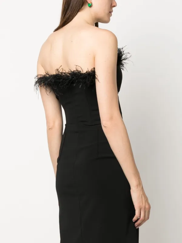 Patrizia Pepe feather-detailing Strapless Top Black FARFETCH EG - Main Image