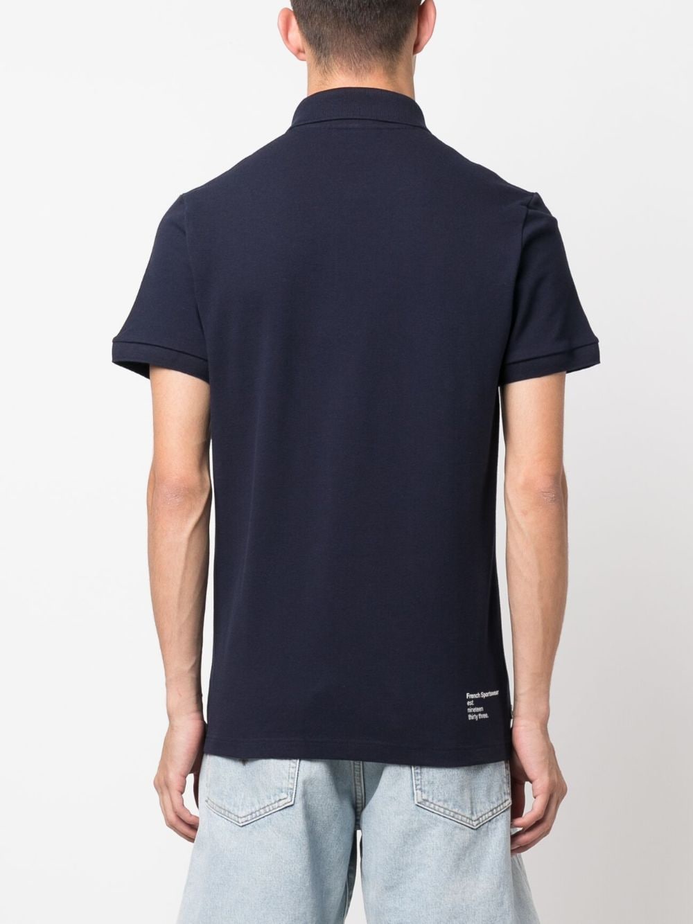 Shop Lacoste Logo-print Polo Shirt In Blue