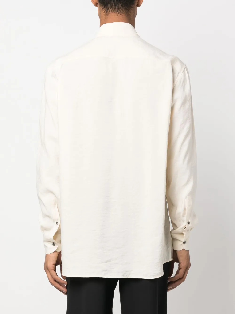 Shop Emporio Armani Palm Tree-patch Long-sleeve Shirt In Neutrals