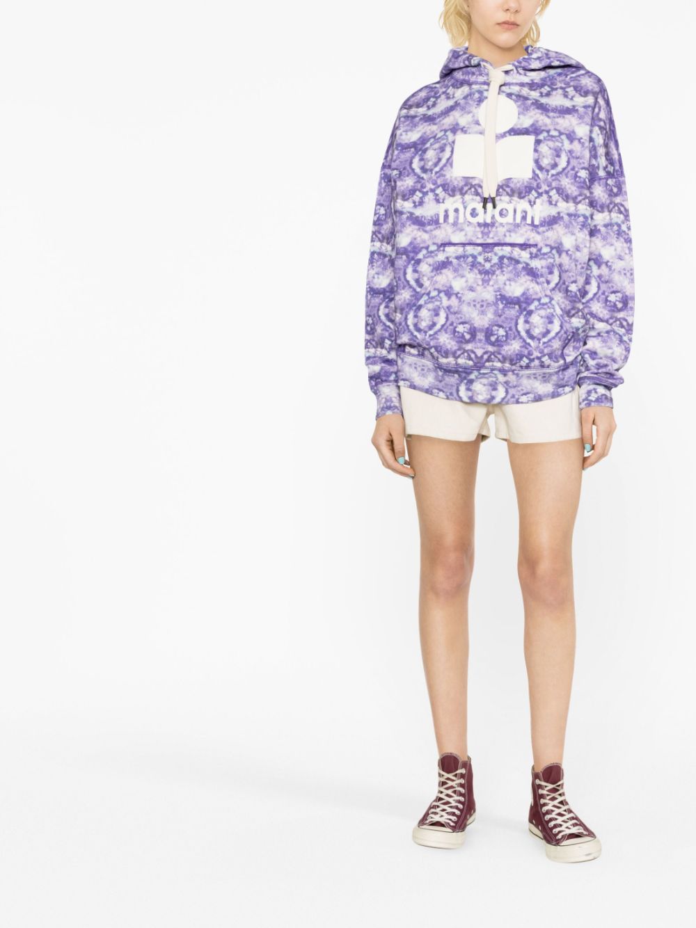 MARANT ÉTOILE logo-print tie-dye hoodie - Paars