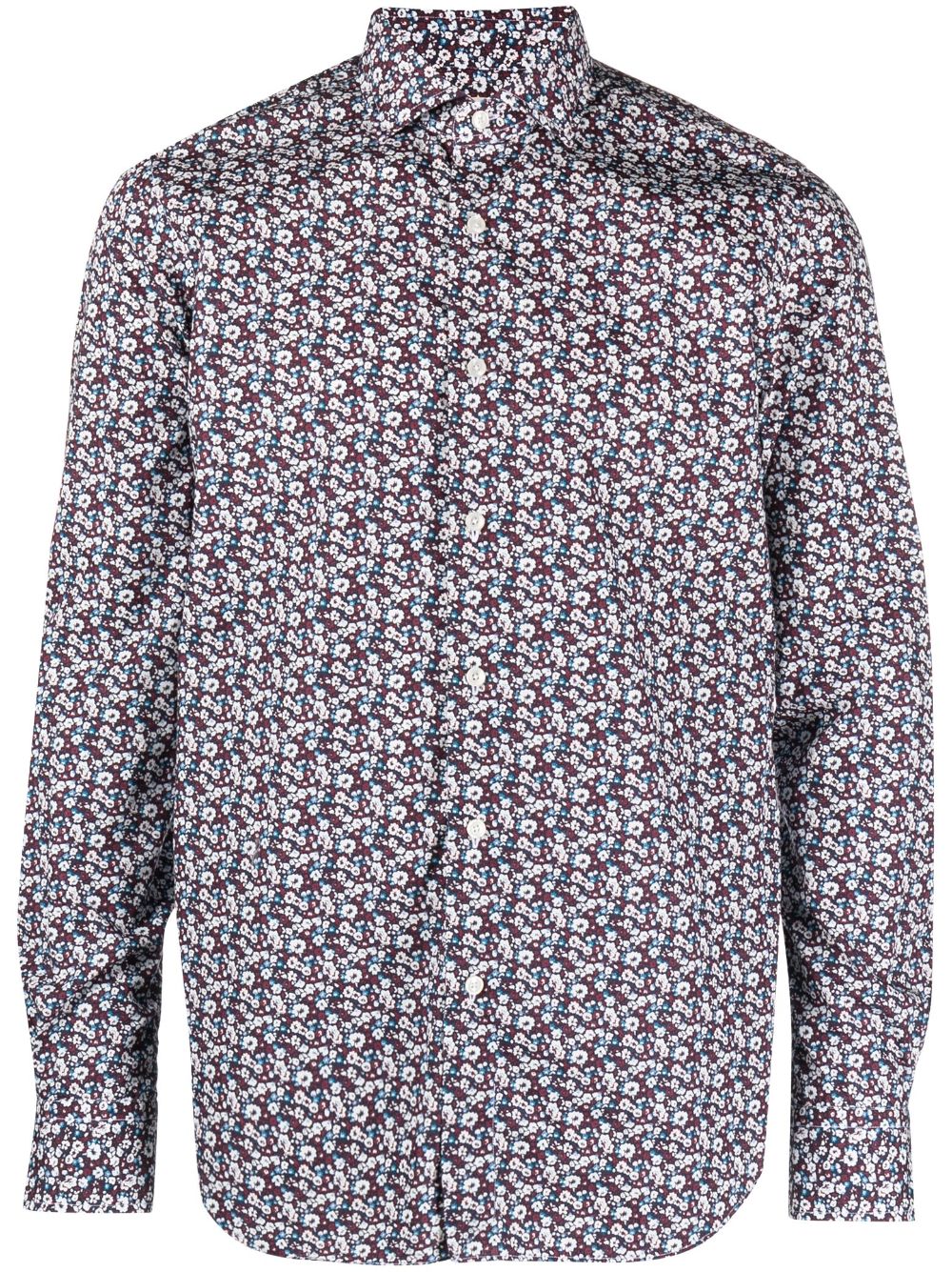 Xacus floral-print cotton shirt - Red