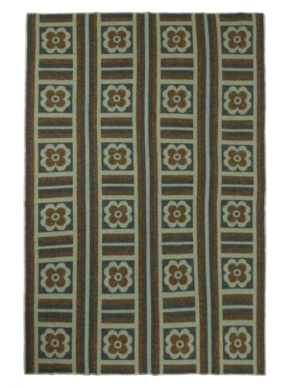 Colville Floral-print Wool-blend Blanket In Braun