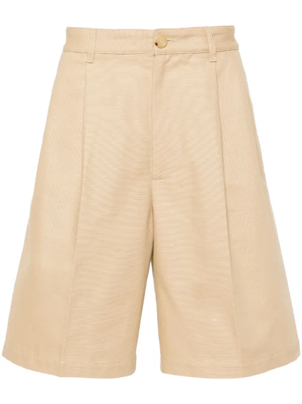 Gucci Logo-embroidered Shorts in Neutrals