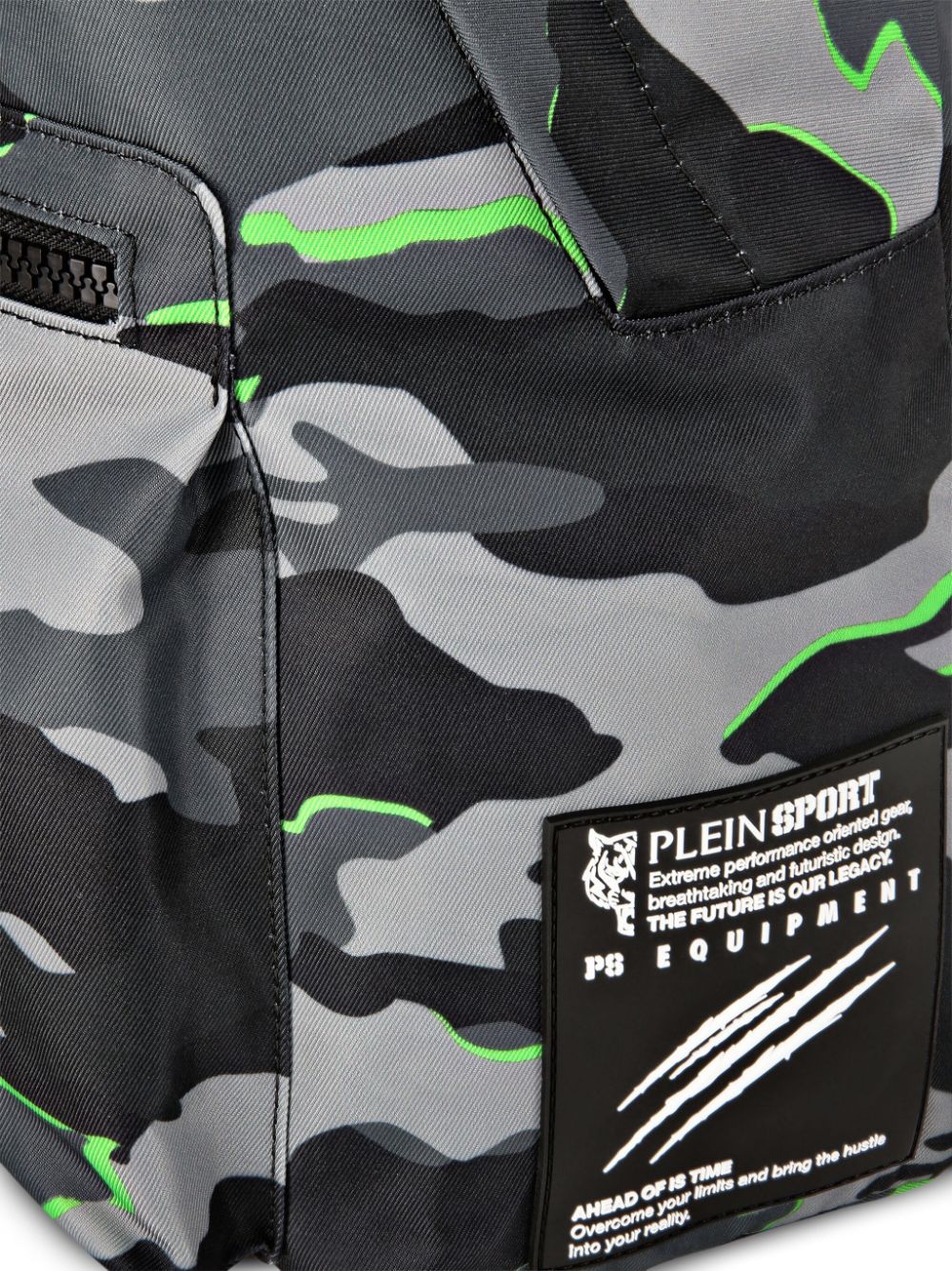 Shop Plein Sport Boston Camouflage-print Backpack In Grey