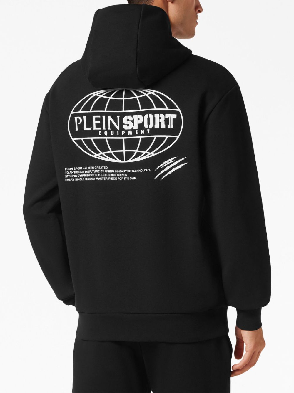 Shop Plein Sport Logo-lettering Fleece Hoodie In Black