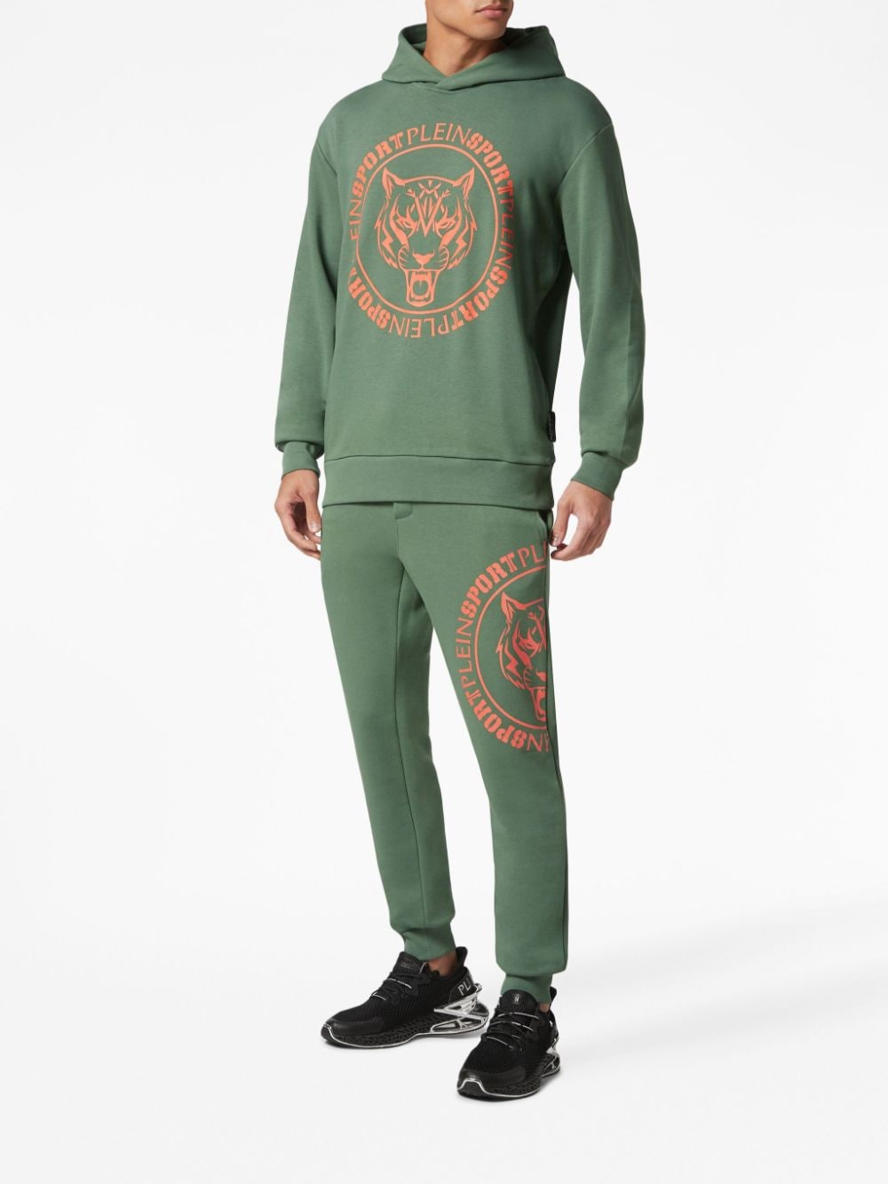 Shop Plein Sport Tiger Long-sleeve Sweatshirt In Green