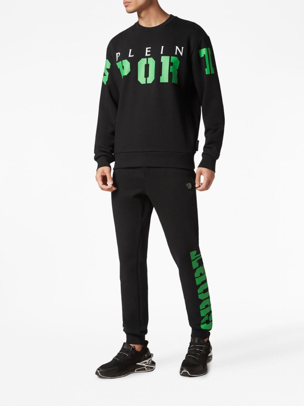 Plein Sport Sweater met logoprint - Zwart