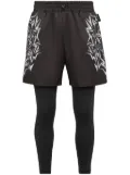 Plein Sport Thunder Tiger layered leggings - Black