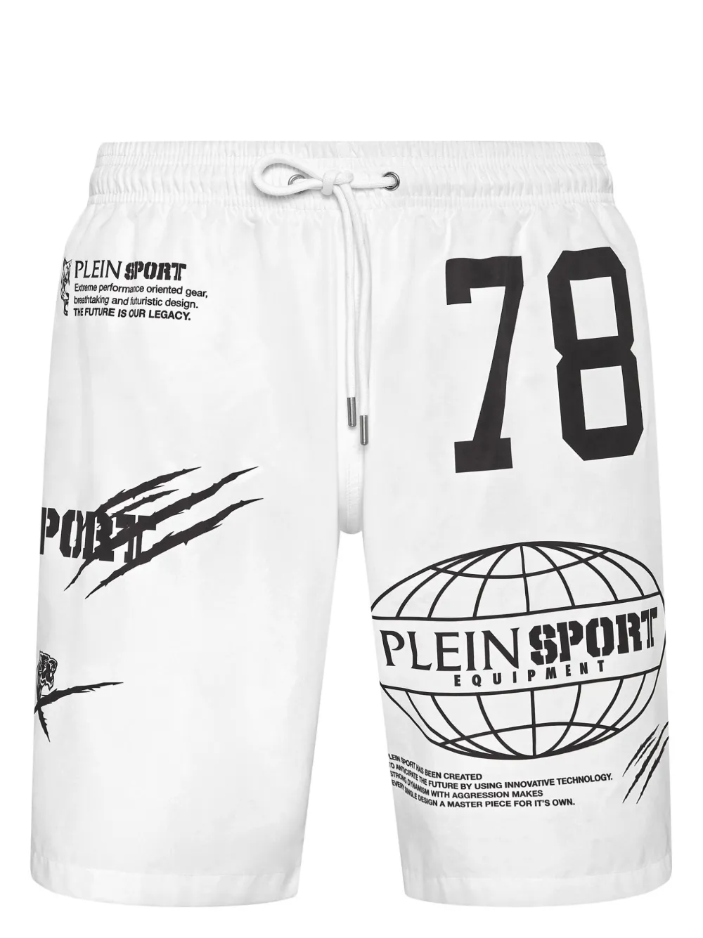 Plein Sport logo-print swim shorts - Bianco