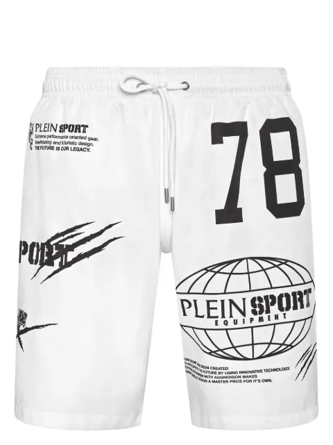 Plein Sport shorts de playa con logo estampado 