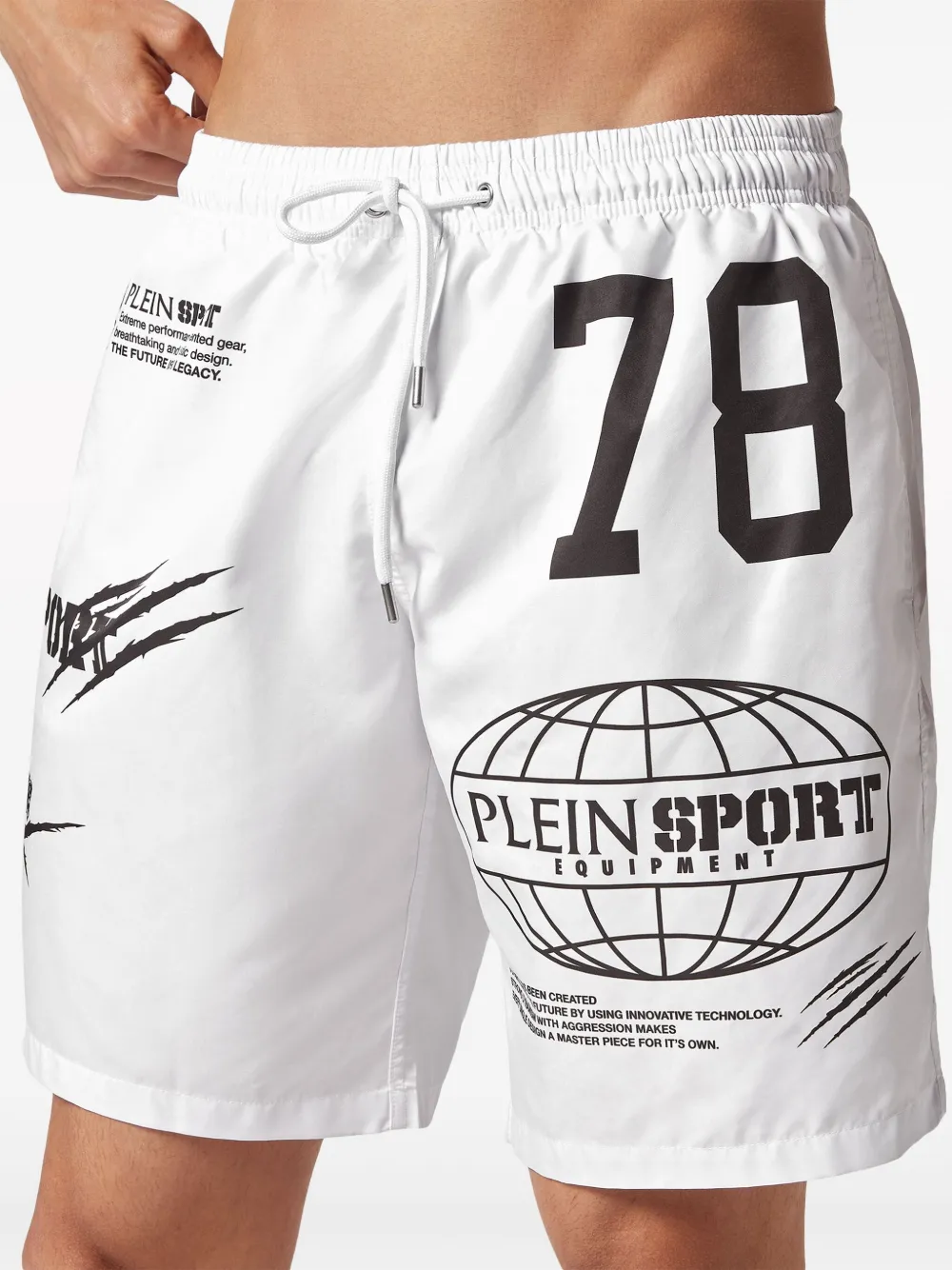 Plein Sport Zwembroek met logoprint Wit