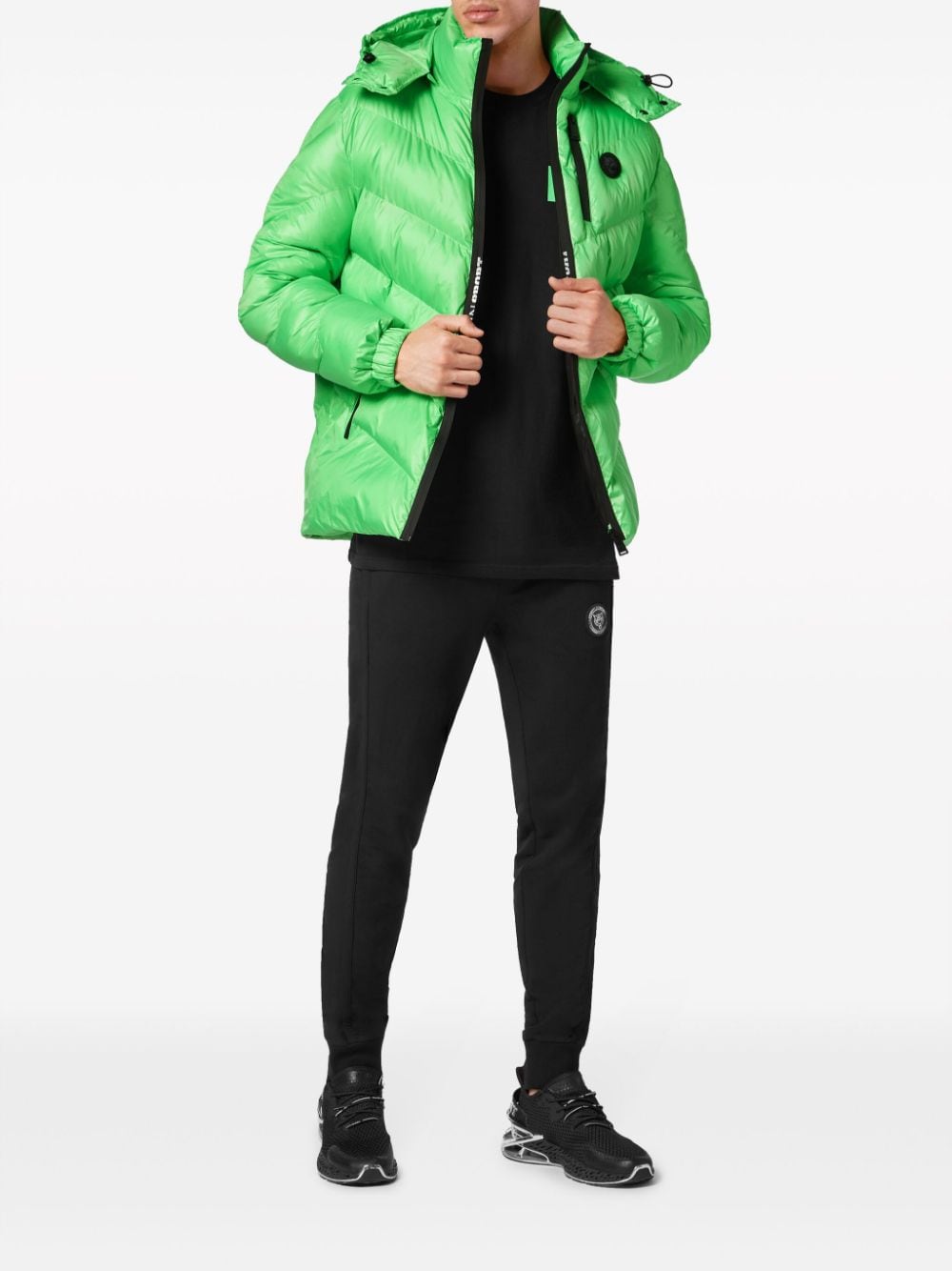 Shop Plein Sport Logo-patch Puffer Jacket In Green