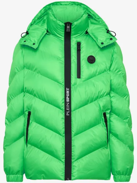 Plein Sport logo-patch puffer jacket