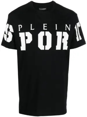 Plein Sport SS logo print Cotton T shirt Farfetch