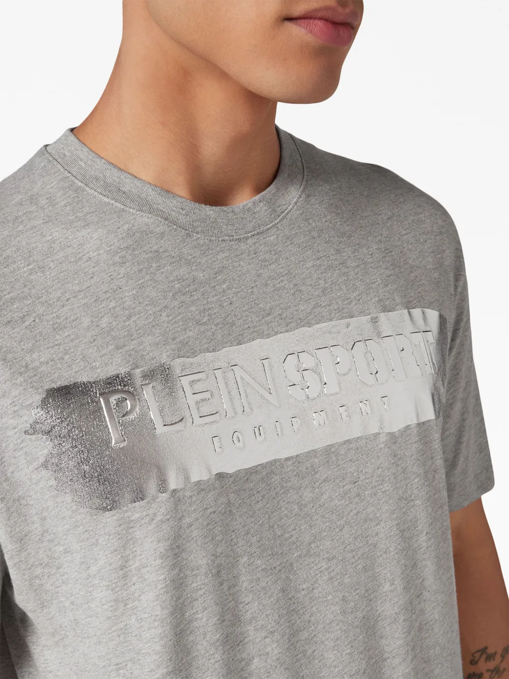 Plein Sport T-shirt met logo-reliëf Grijs