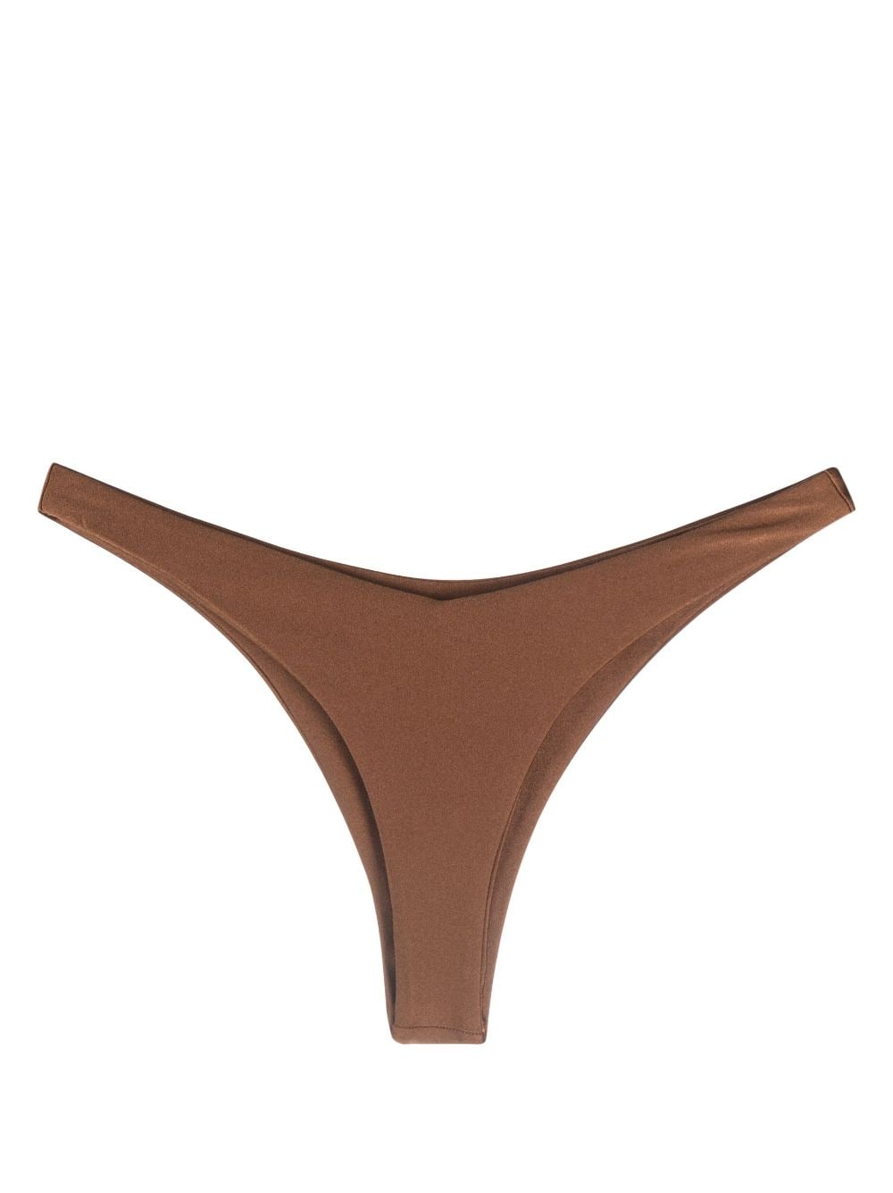 Jade Swim Metallic-sheen Bikini Bottom In Brown