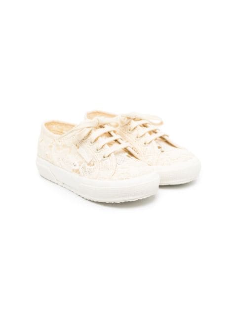 Superga Kids - lace-embroidered cotton sneakers