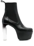 Rick Owens 145mm leather platform boots - Black