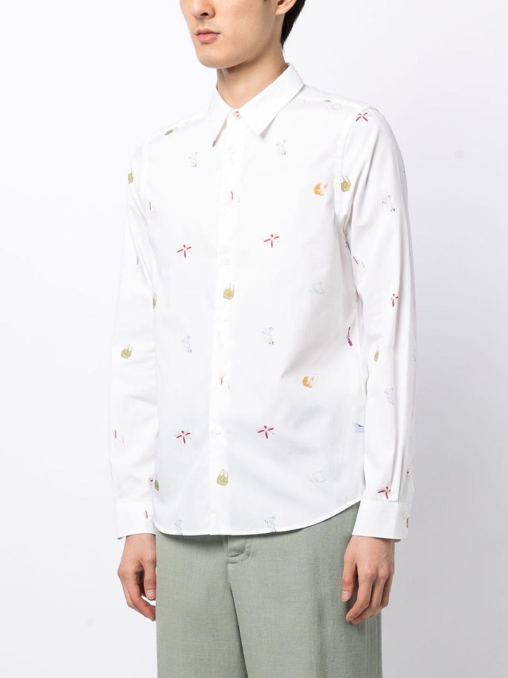 Shop Ps By Paul Smith Graphic-print Cotton Shirt In White