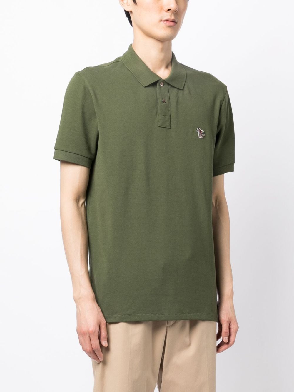 Shop Ps By Paul Smith Zebra-patch Polo Shirt In Green