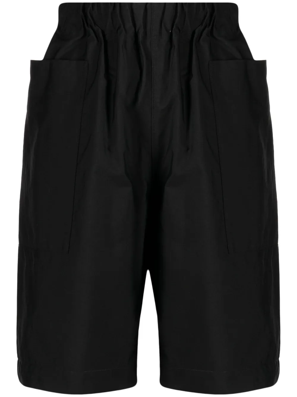 elasticated-waistband straight-leg shorts