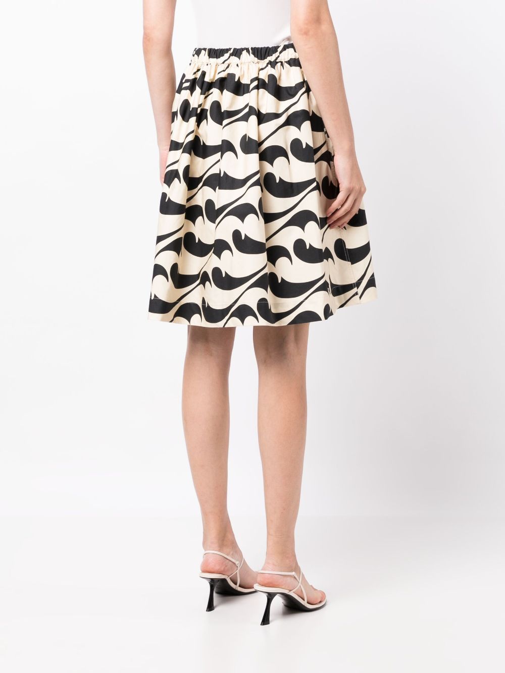 Shop Jnby Abstract-pattern Cotton Midi Skirt In Neutrals