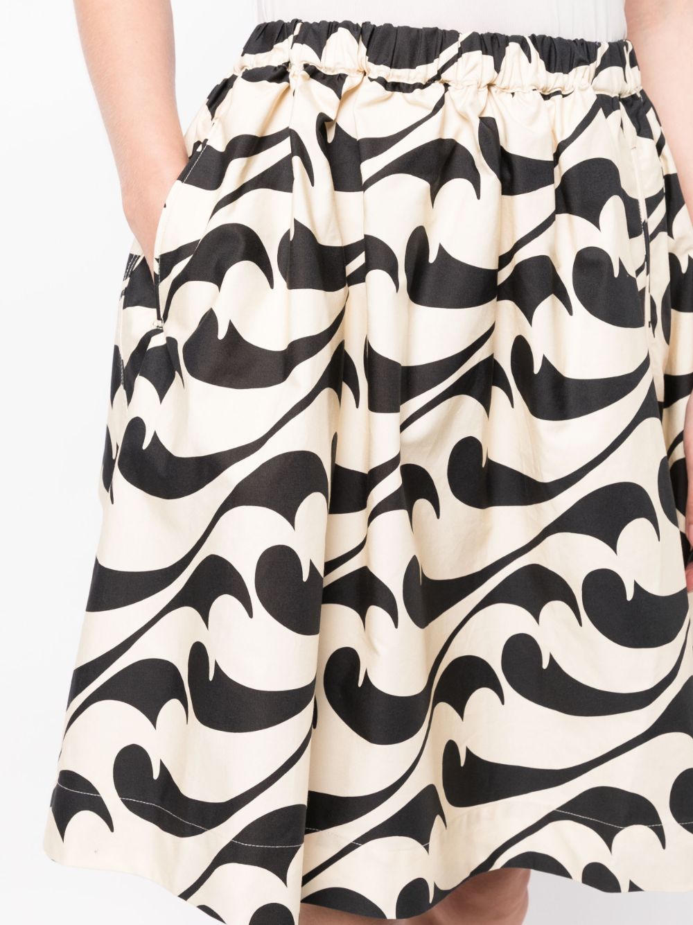 Shop Jnby Abstract-pattern Cotton Midi Skirt In Neutrals