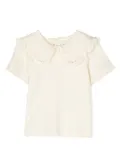 jnby by JNBY ruffled-collar short-sleeve T-shirt - White