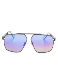 Philipp Plein engraved-logo pilot-frame sunglasses - Black