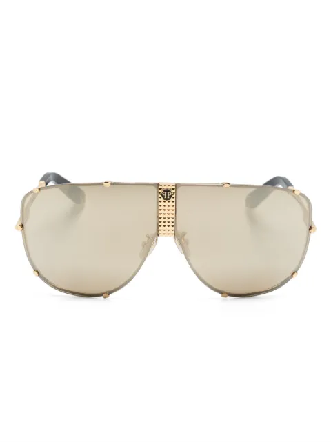 Philipp Plein Eyewear logo-plaque shield-frame sunglasses