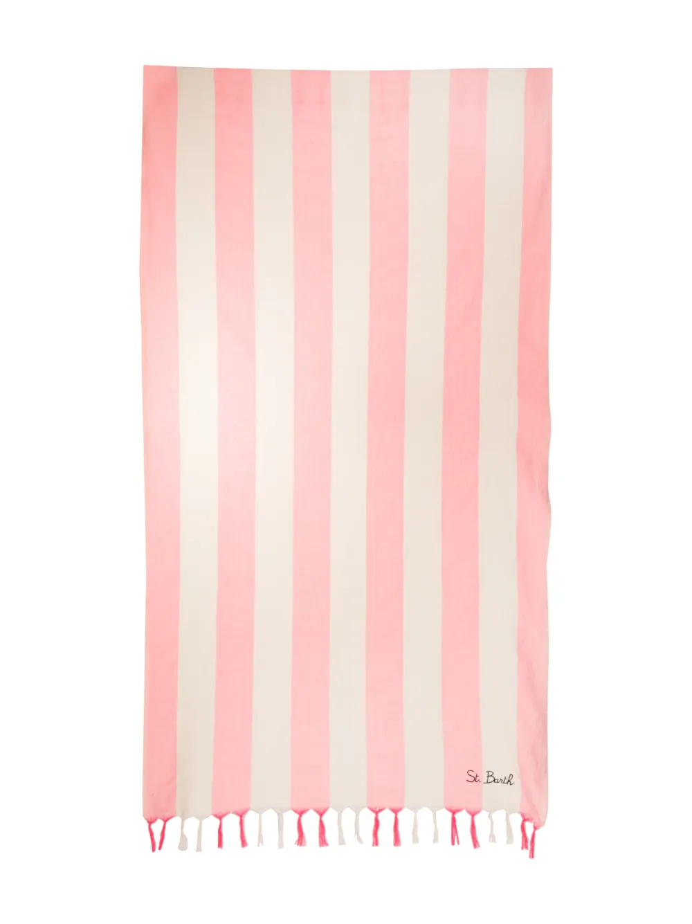 Mc2 Saint Barth Striped Cotton Beach Towel In Yellow