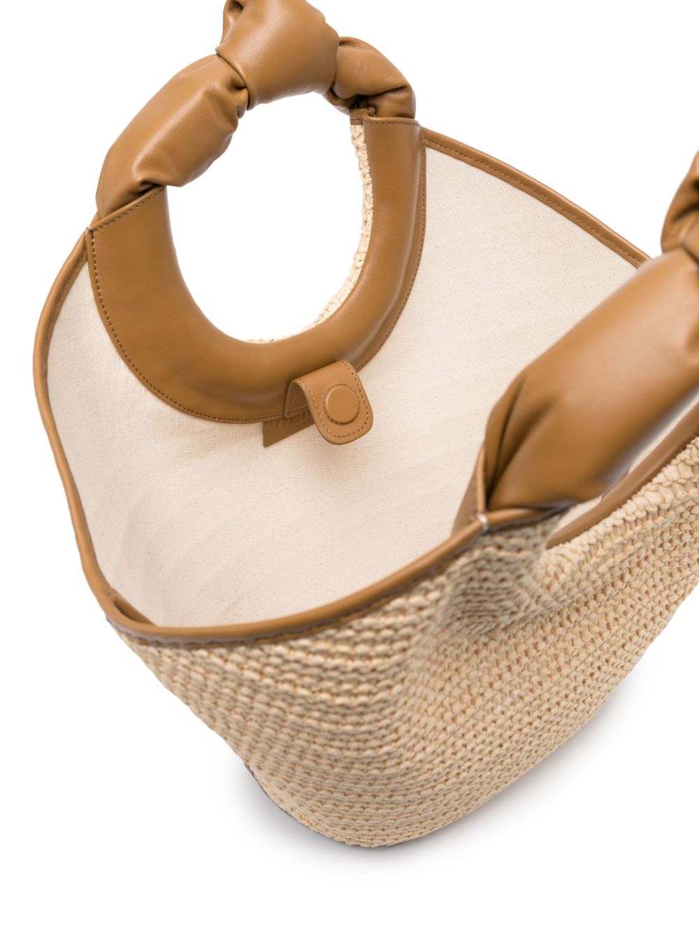 Shop Hereu Twisted-handle Raffia Tote Bag In Neutrals