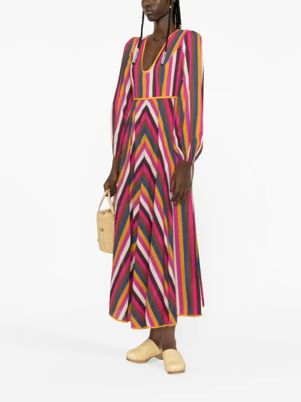 ZIMMERMANN Ginger Striped Cotton Maxi Dress Farfetch