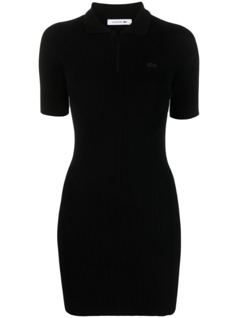 Lacoste - logo-patch fine-ribbed dress