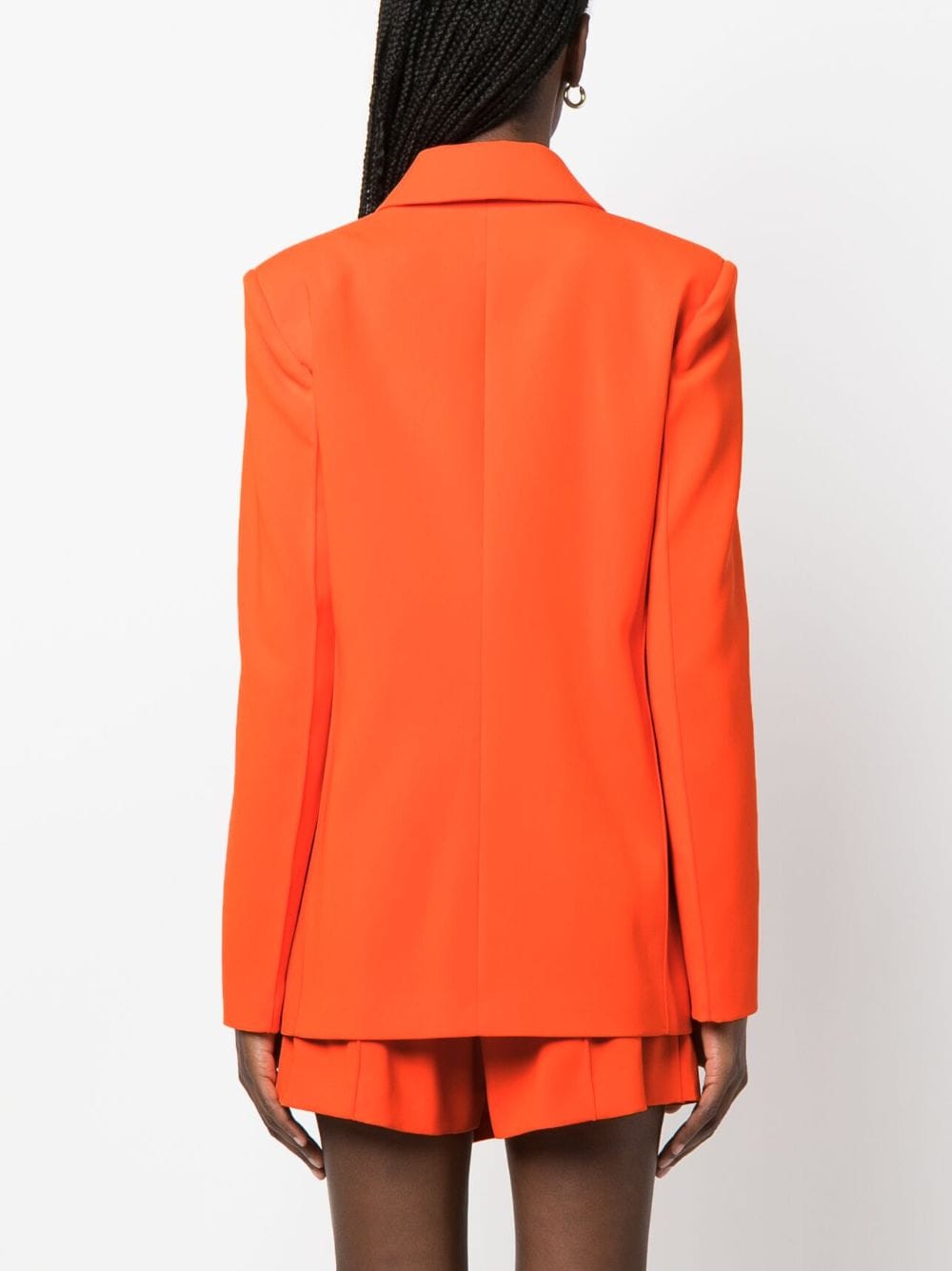 Shop Patrizia Pepe Essential Double-breasted Blazer In Orange