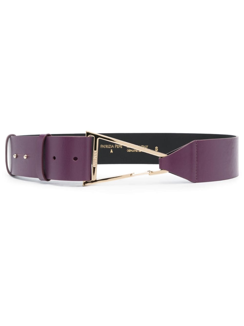 Patrizia Pepe Logo-engraved Leather Belt In Purple
